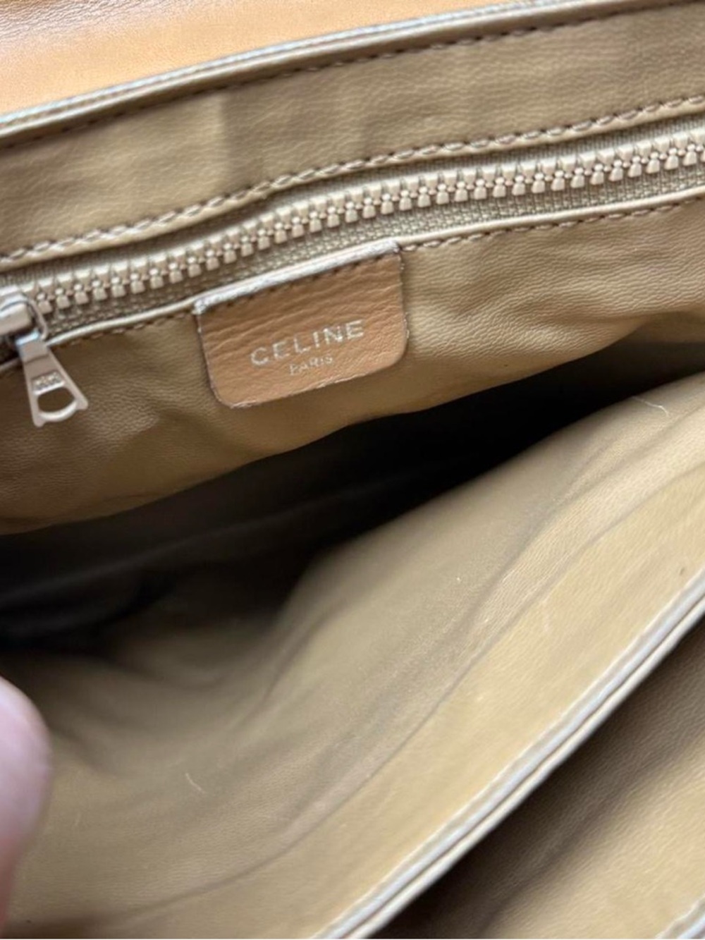 Celine Tan Leather Interior Shoulder Bag - Picture 6 of 8